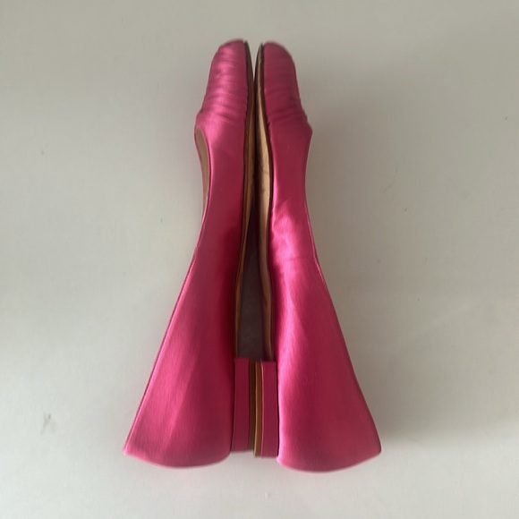 Manolo Blahnik Raspberry Dark Pink Satin Ballet Flats Size EU 35.5 - Picture 4 of 12